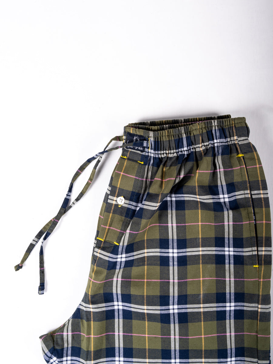 Olive Check Premium Cotton Pajama