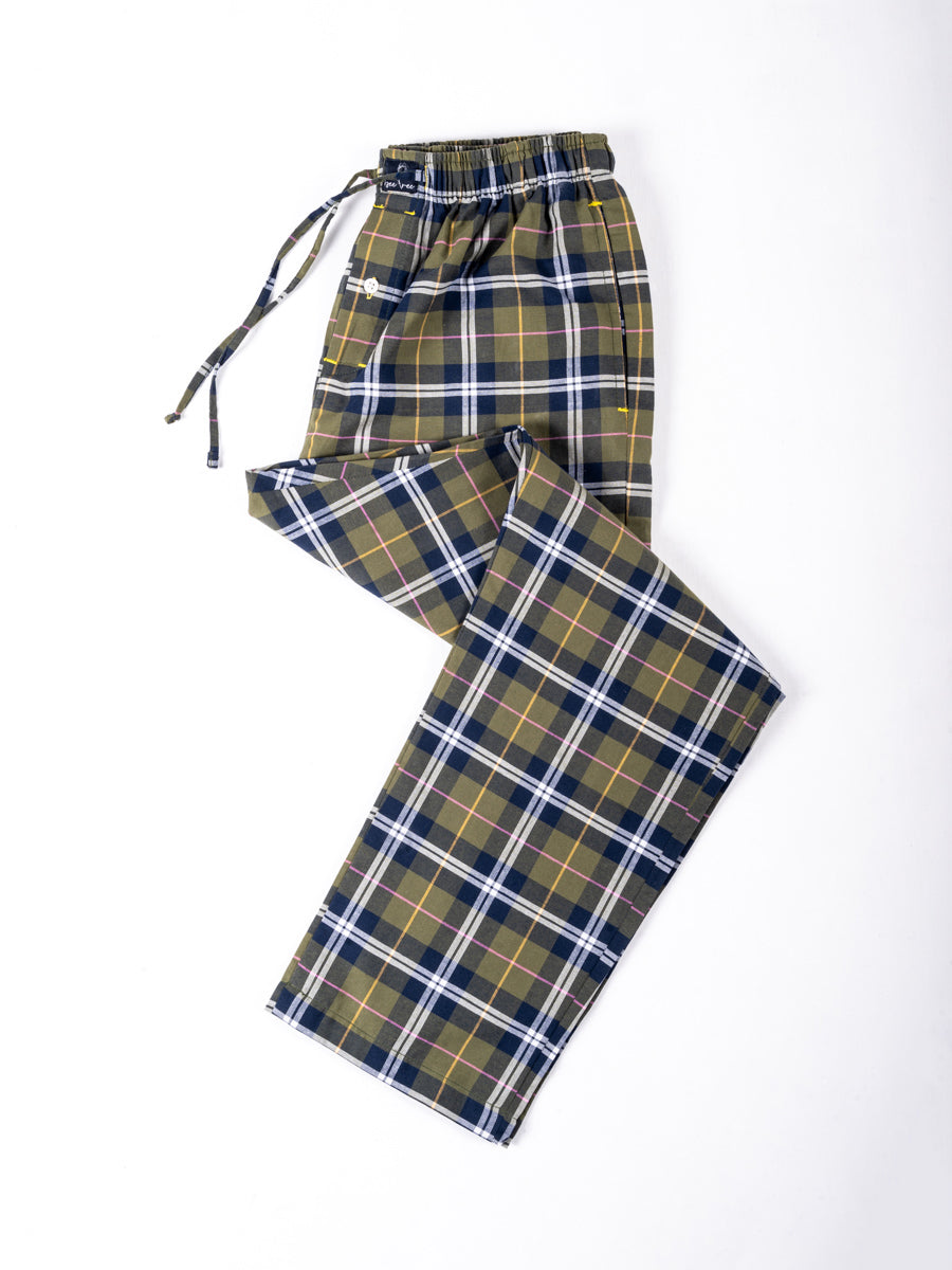 Olive Check Premium Cotton Pajama