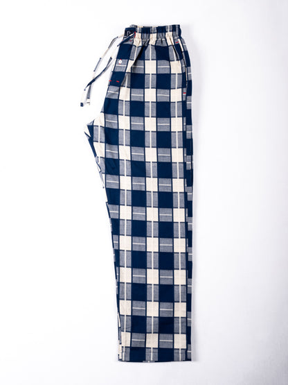 Blue & White Check Premium Cotton Pajama