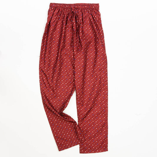 Maroon Printed Relaxed Women Pajama