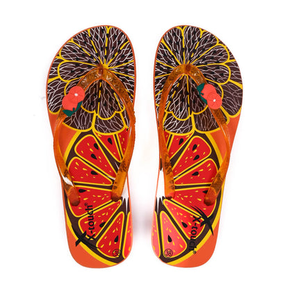 Orange Watermelon Slim Women Flip Flop